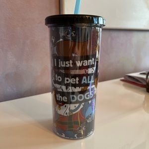 “I just want to pet all the dogs” tumbler with straw 😊